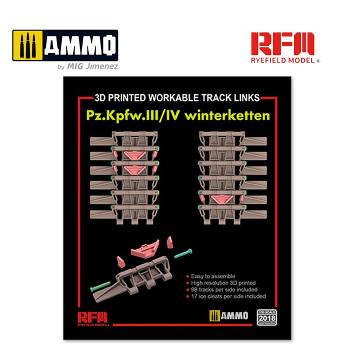 RFM - 1/35 3D Printed Workable Track links for Pz.III/IV Winterketten