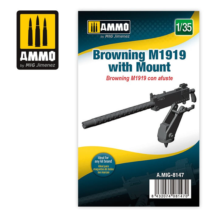 AMMO 8147 - 1/35 Browning M1919 with Mount (Resin)