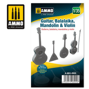 AMMO 8905 -1/35 Guitar, Balalaika, Mandolin & Violin (Resin)