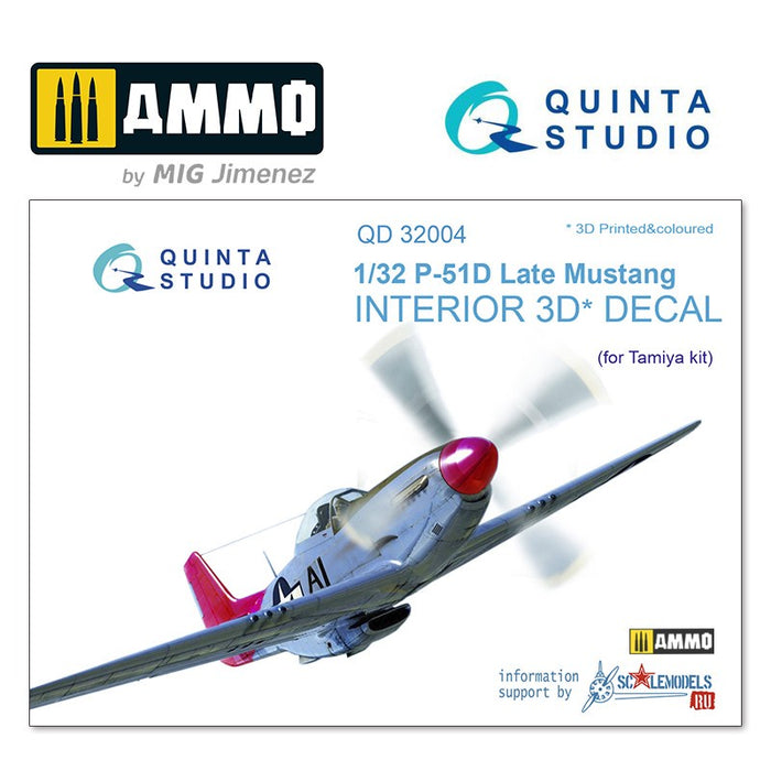 Quinta Studio QD32004 - 1/32 P-51D (Late)  3D-Coloured Interior (for Tamiya)