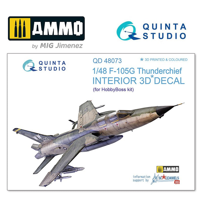 Quinta Studio QD48073 - 1/48 F-105G  3D-Coloured Interior (for HobbyBoss)