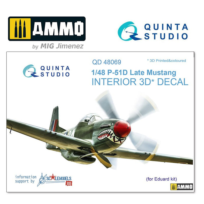 Quinta Studio QD48069 - 1/48 P-51D (Late)  3D-coloured Interior (for Eduard)