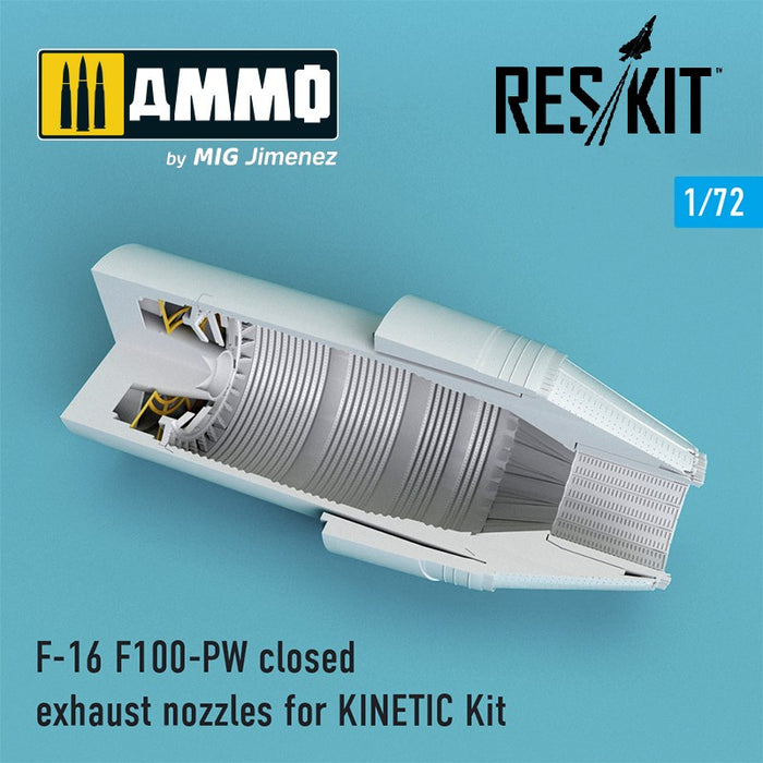 Reskit - 1/72 F-16 F100-PW closed Exhaust Nozzles for Kinetic Kit (RSU72-0090)