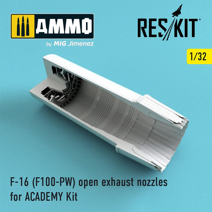 Reskit - 1/32 F-16 (F100-PW) Open Exhaust Nozzles for ACADEMY Kit (RSU32-0027)