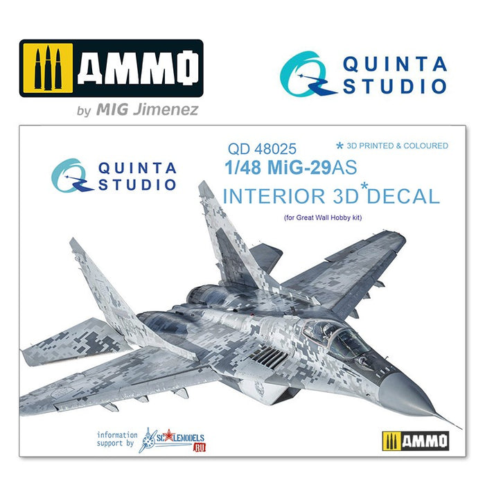 Quinta Studio QD48025 - 1/48 MiG-29AS (Slovak AF version)  3D-Coloured Interior (for GWH)