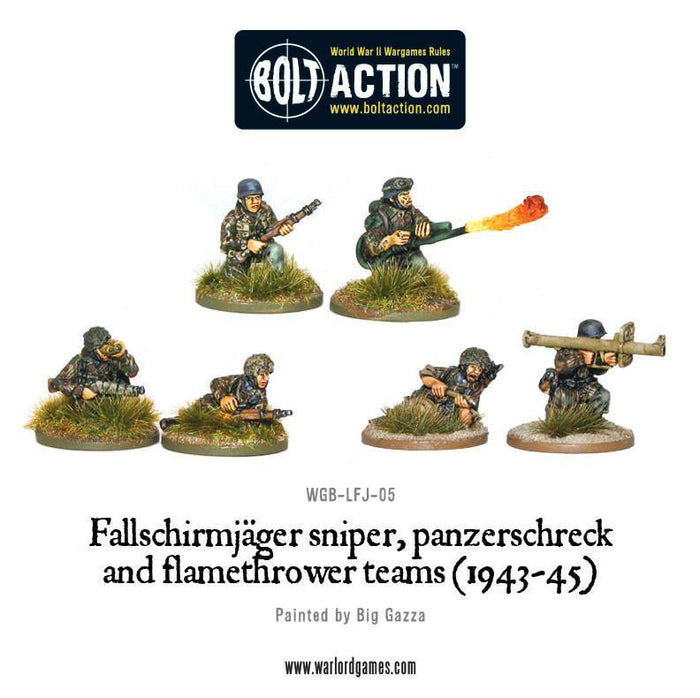 Warlord - Bolt Action  Fallschirmjager Panzerschrek - sniper and flamethrower teams
