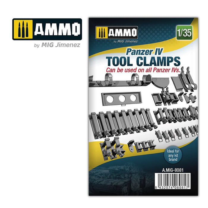 AMMO 8081 - 1/35 Panzer IV Tool Clamps (Resin)
