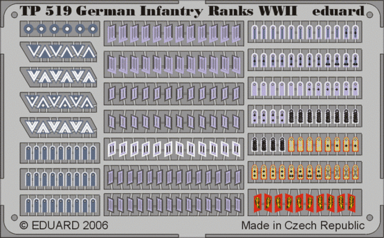 Eduard - 1/35 German Infantry Ranks WWII (Color Photo-etched) TP519