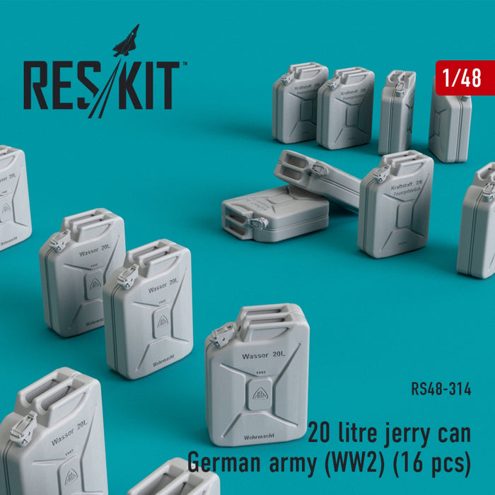 Reskit - 1/48 German Jerry Cans Set WWII (16 pcs) (RS48-0314)