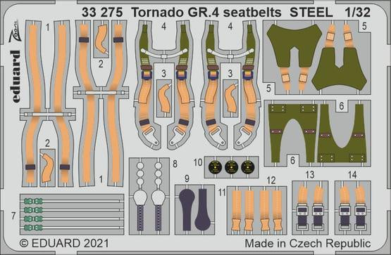 Eduard - 1/32 Tornado GR.4 Seatbelts (Color Photo-etched) (for Italeri) 33275