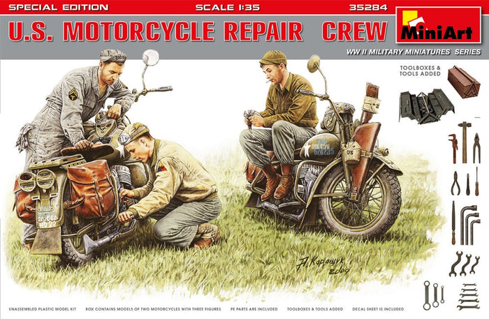 Miniart - 1/35 U.S. Motorcycle Repair Crew (Special Edition)