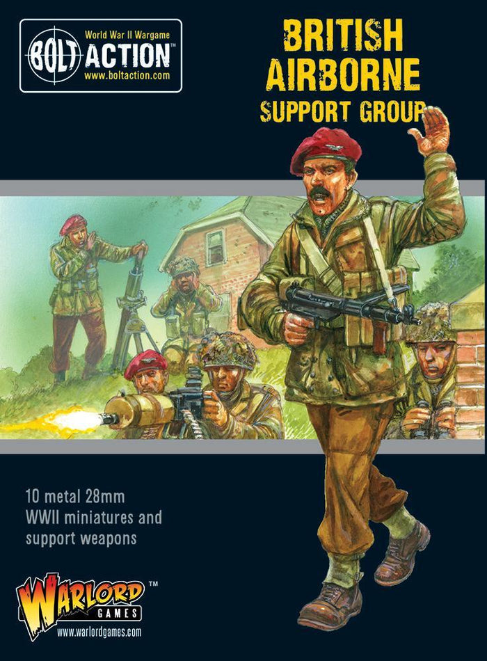 Warlord - Bolt Action  British Airborne Support Group (HQ & Mortar & MMG)