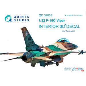 Quinta Studio QD32003 - 1/32 F-16C  3D-Coloured Interior (for Tamiya)