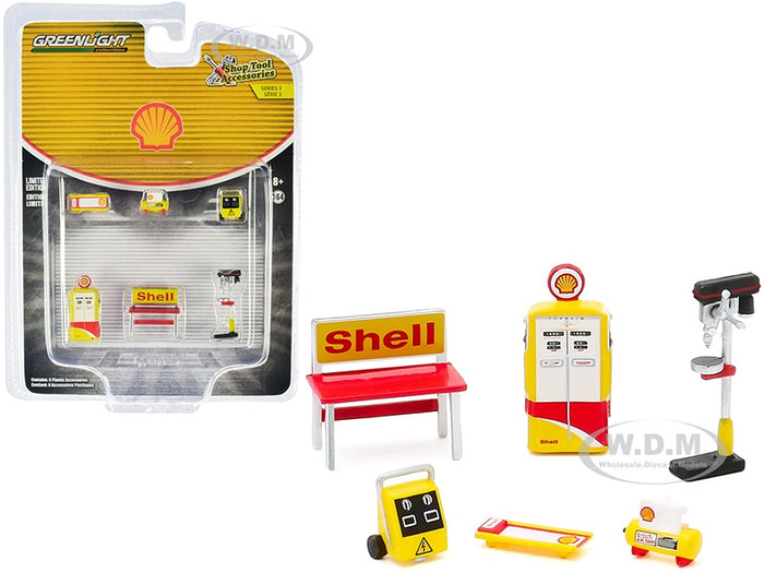 Greenlight - 1/64 Auto Body Shop Shop Tool Accs Series 3 Shell Oil
