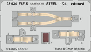 Eduard - 1/24 Seatbelts F6F-5 STEEL (Color photo-etched)(for Airfix) 23034