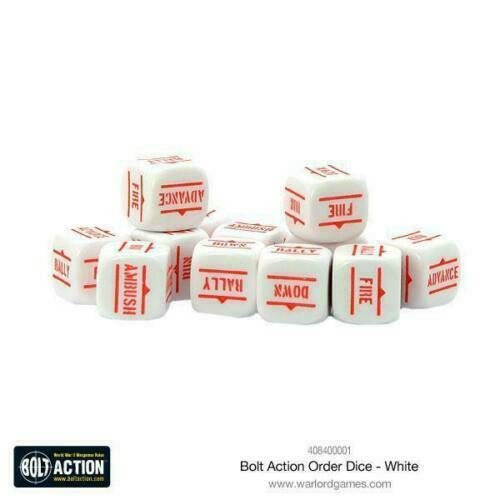 Warlord - Bolt Action Orders Dice - White (12)