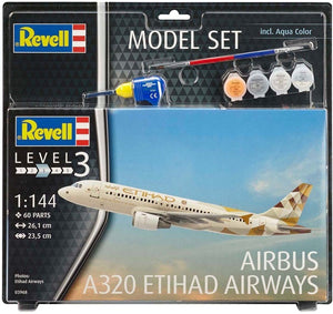 Revell - 1/144 Airbus A320 Etihad (Model set Incl.Paint)