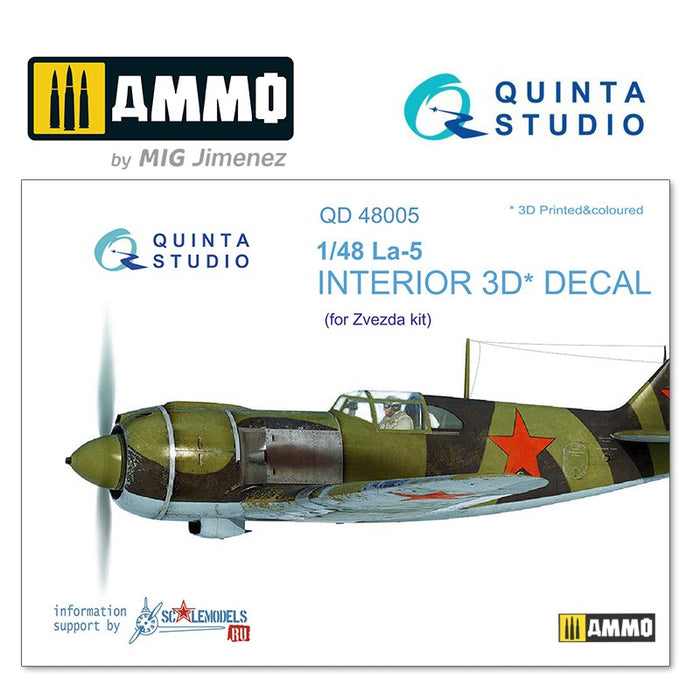 Quinta Studio QD48005 - 1/48 La-5  3D-Coloured Interior (for Zvezda)
