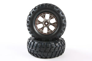 Tamiya - Rock Block Tyres w/Taper 6-Spoke Wheel (2)