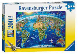 Ravensburger - World Landmarks Map (200pcs) XXL Puzzle