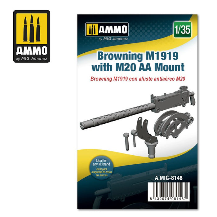 AMMO 8148 - 1/35 Browning M1919 with M20 AA Mount