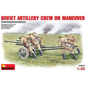 Miniart - 1/35 Soviet Artillery & Crew On Manoeuvre
