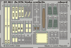 Eduard - 1/32 Ju 87 Stuka Seatbelts (Color photo-etched) (for Hasegawa) 32564