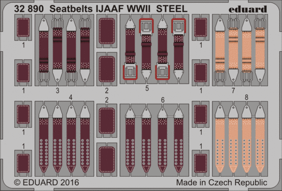 Eduard - 1/32 Seatbelts IJAAF WWII STEEL (Color photo-etched) 32890
