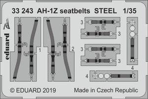 Eduard - 1/35 AH-1Z Seatbelts STEEL (Color photo-etched) (for Academy) 33243