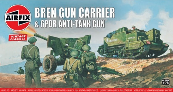 Airfix - 1/76 Bren Gun Carrier & 6pdr Anti-Tank Gun (Vintage Classics)