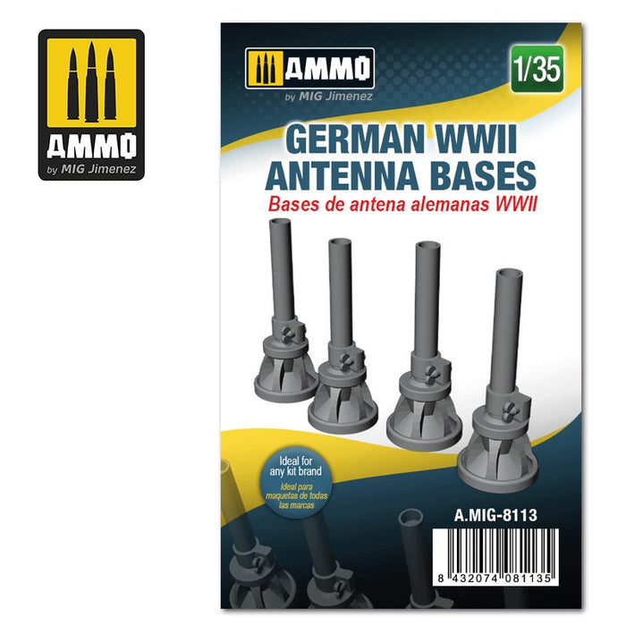 AMMO 8113 - 1/35 German WWII Antenna Bases (Resin)