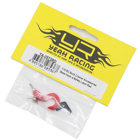 Yeah Racing - 1/10 Metal Hook w/Safety Latch Red