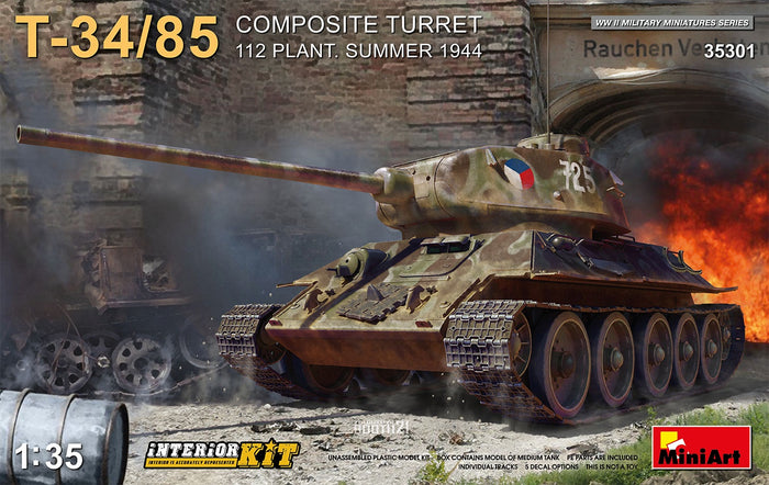 Miniart - 1/35 T-34-85 Composite Turret Plant #112 1944 w/ Interior