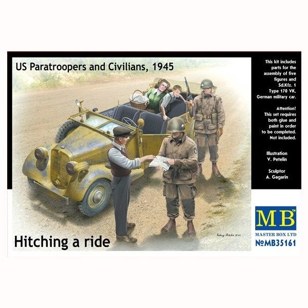 Master Box - 1/35 US Paratroopers and Civilians 1945 Hitching a ride