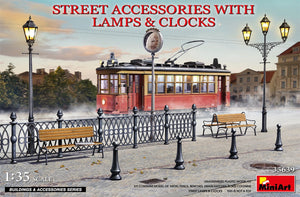 Miniart - 1/35 Street Accessories with Lamps & Clocks