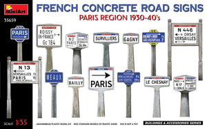 Miniart - 1/35 French Concrete Road Sign Paris Region 1930 - 1940's