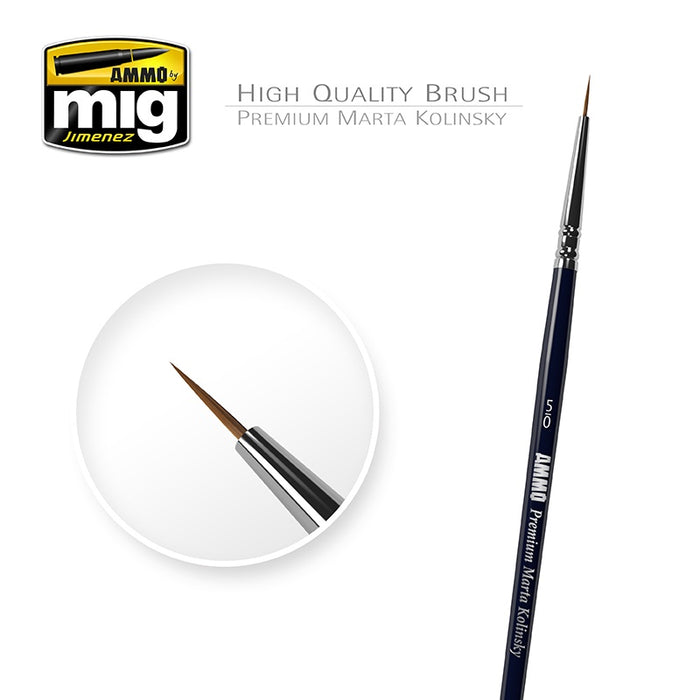 AMMO - 5/0 Premium Marta Kolinsky Round Brush