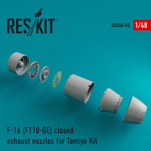 Reskit - 1/48 F-16 (F110-GE) Closed Exhaust Nozzles for Tamiya Kit (RSU48-0085)