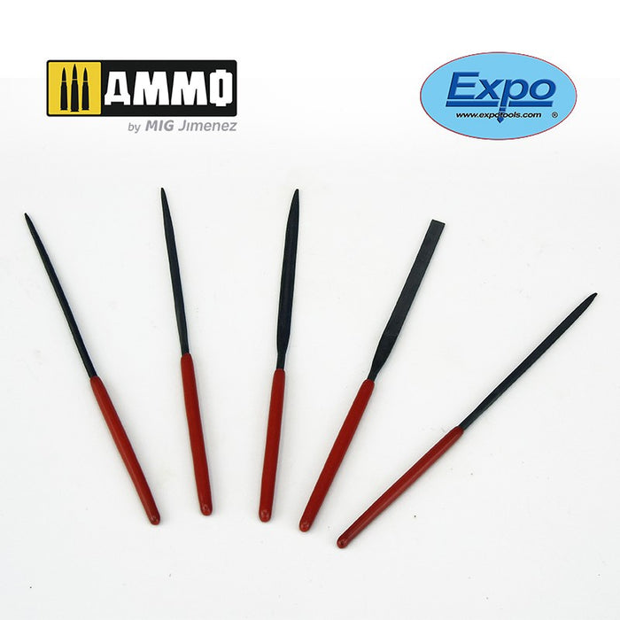 Expo - Mini Needle Files in Wallet (5 pcs) Steel