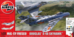 Airfix - 1/72 MIG 17F Fresco Skyhawk A-4B (Dogfight Doubles) (Set Incl.Paints)