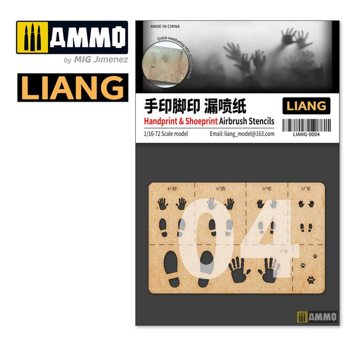 LIANG - Handprint & Shoeprint Airbrush Stencils