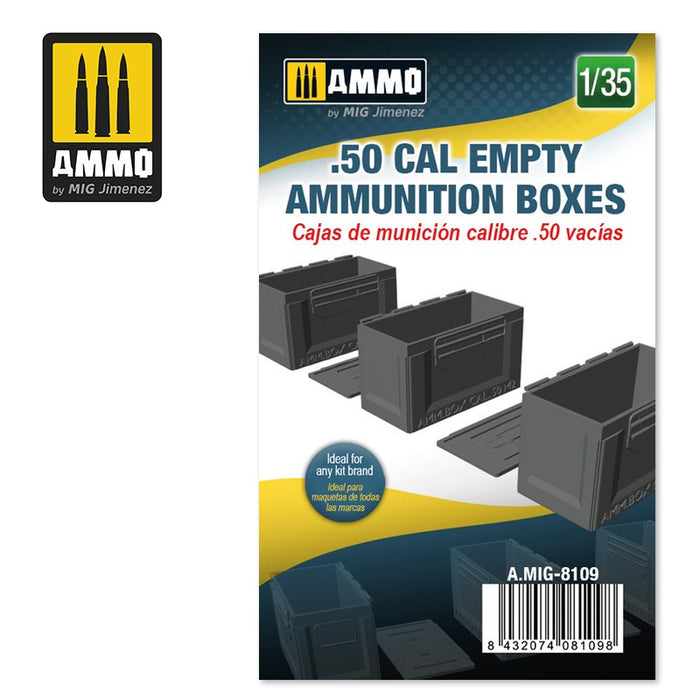 AMMO 8109 - 1/35 .50 Cal Empty Ammunition Boxes (Resin)