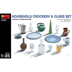 Miniart - 1/35 Household Crockery & Glass Set