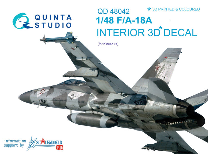 Quinta Studio QD48042 - 1/48 F/A-18A  3D-Coloured Interior (for Kinetic)