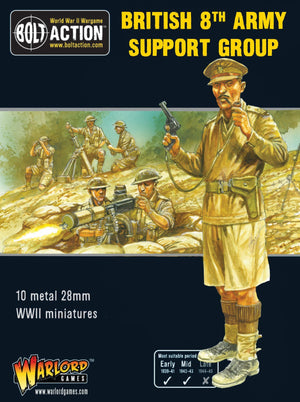 Warlord - Bolt Action  8th Army Support Group (HQ & Mortar & MMG)