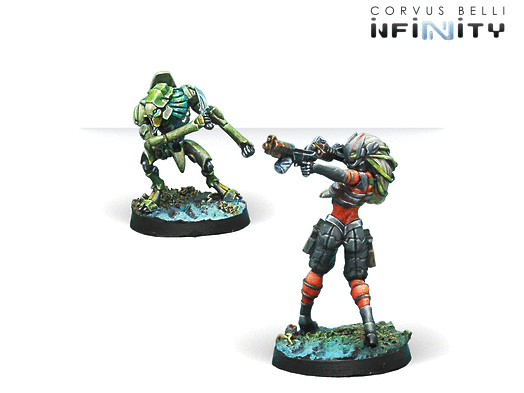 Infinity - Combined Army: Raicho Pilot & Scindron Ancillary Remote Unit (TAG Pilots Set)
