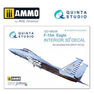 Quinta Studio QD48038 - 1/48 F-15A  3D-Coloured Interior (for GWH)