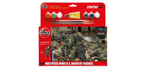 Airfix - 1/32 WWII U.S. Inf. Multi-pose (Starter Set Incl.Paint)