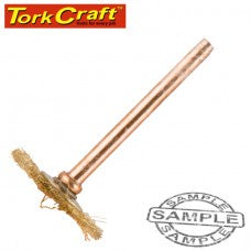 Tork Craft - Mini Brass Brush Wheel 22.2mm Dia x 3.2mm Shank