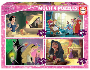 Educa - Multi 4 Puzzles - Disney Villains (50-80-100-150pcs)